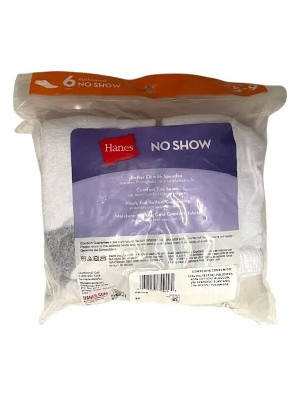 Hanes Women's No Show Socks 12 Pack 5-9